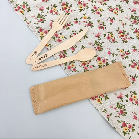 Talheres de madeira para viagem Eco